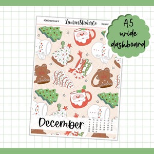 Dashboard december 2025 | Stickerpagina omslag voor A5-formaat, sticker Aura Estelle-scheidingswand, | Decoratiestickers, sticker dashboardkalender