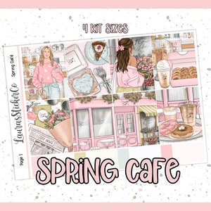 Kit d'autocollants hebdomadaire | Kit d'autocollants pour agenda | Kit Erin Condren, Agendas verticaux, Kit d'autocollants Anytime, Printemps, Kit floral | Café du printemps