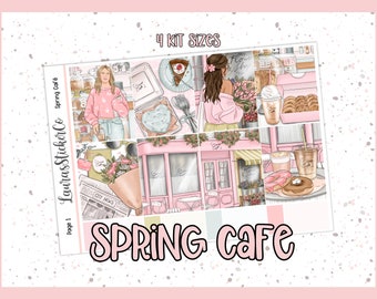 Weekly Sticker Kit | Planner Sticker Kit | Erin Condren Kit, Vertical Planners, Anytime Sticker Kit, Spring, Floral Kit | Spring Cafe