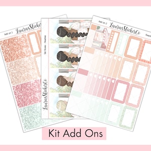Weekly Sticker Kit Add Ons | Planner Stickers | Erin Condren Kit, Vertical Sticker Kit, Anytime Sticker Kit, Spring Kit | Peaches