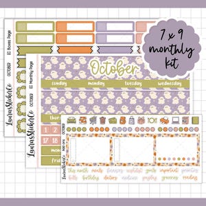 October Monthly Sticker Kit | Erin Condren | 7 x 9 Monthly Planner Stickers | Functional Kit