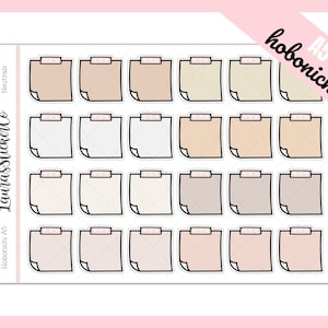 Pegatinas de Hobonichi / Notas adhesivas / Pegatinas de planificador funcional para el planificador de primos de Hobonichi / Cajas de colores pastel / Pegatinas de garabato