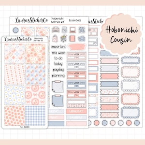 Kit de Adesivos para Primos Hobonichi | Kit de Frutas Vermelhas | Kit de Adesivos para Planejador de Primos, Kit de Planejador Semanal, Adesivos Funcionais