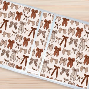 Sticker Storage Album | Neutral Bows | 8 x 6 Sticker Album for Loose Sheets, Sticker Organizer