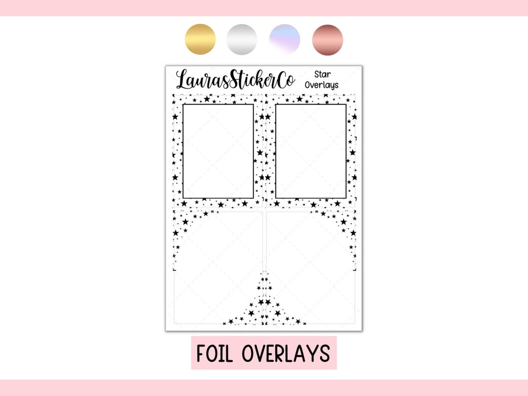 Star Foil Overlays Stickers for Planners Such as EC | Confetti Overlay ...