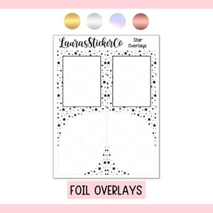 Star Foil Overlays Stickers for Planners such as EC | Confetti Overlay Stickers | Gold, Silver, Holo and Rose Gold Foil