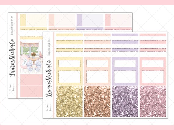 Girl Box Easter Bunny // Glitter Header Add Ons Functional Stickers Spring Weekly Planner Sticker Kit Washi Stickers Erin Condren