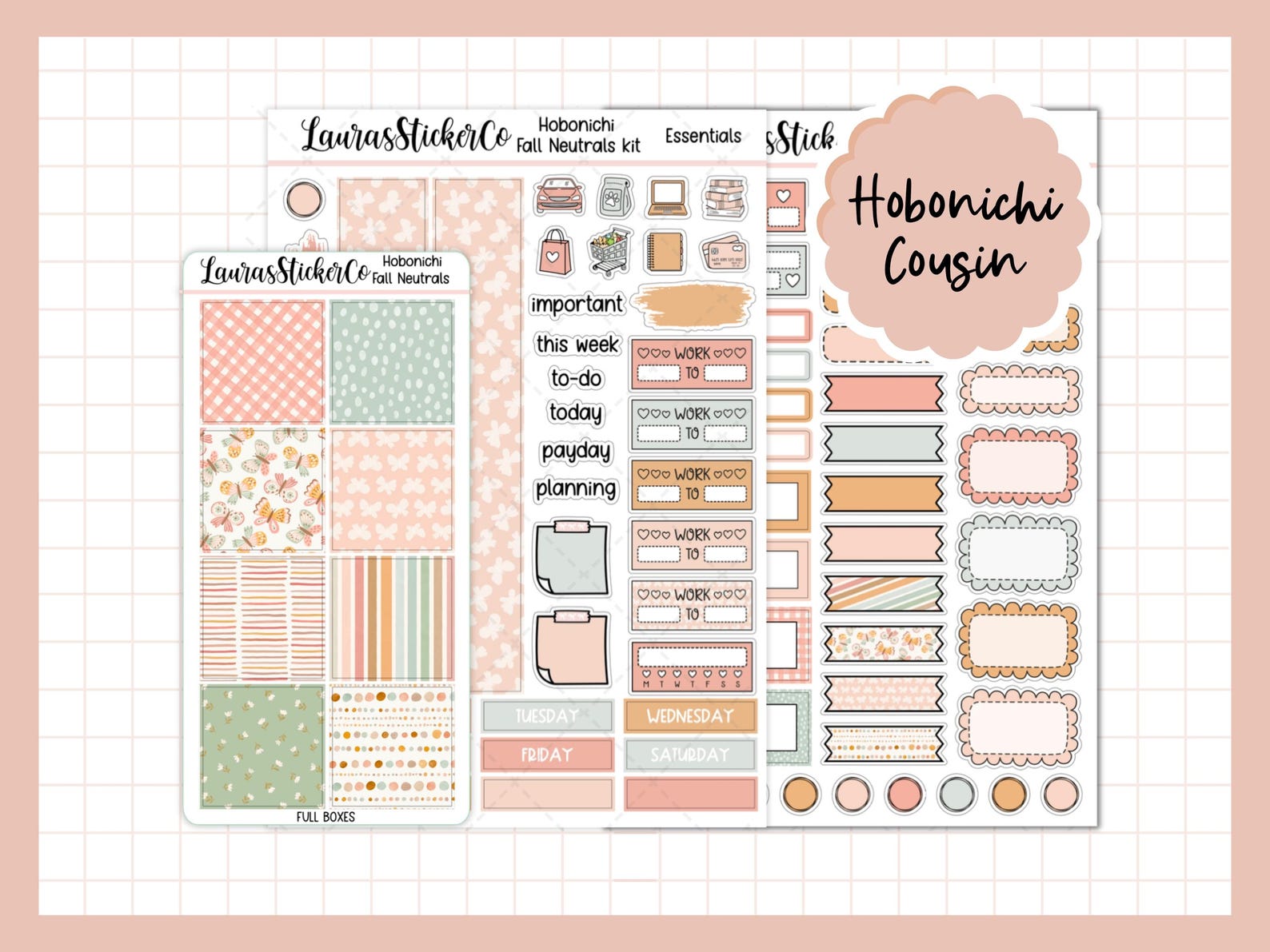 Hobonichi Cousin Sticker Kit Fall Florals Cousin Planner Sticker Kit ...