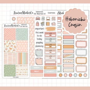 Stickerset voor neef en nicht Hobonichi | Herfstbloemen | Neef planner stickerkit, herfstweekplannerkit, functionele stickers