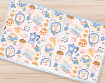 Sticker Storage Album | Parisian Cafe | 8 x 6 Sticker Album for Loose Sheets, Sticker Organizer