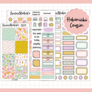Stickerset voor neef en nicht Hobonichi | Augustus-kit | Neef planner stickerkit, weekplannerkit, functionele stickers