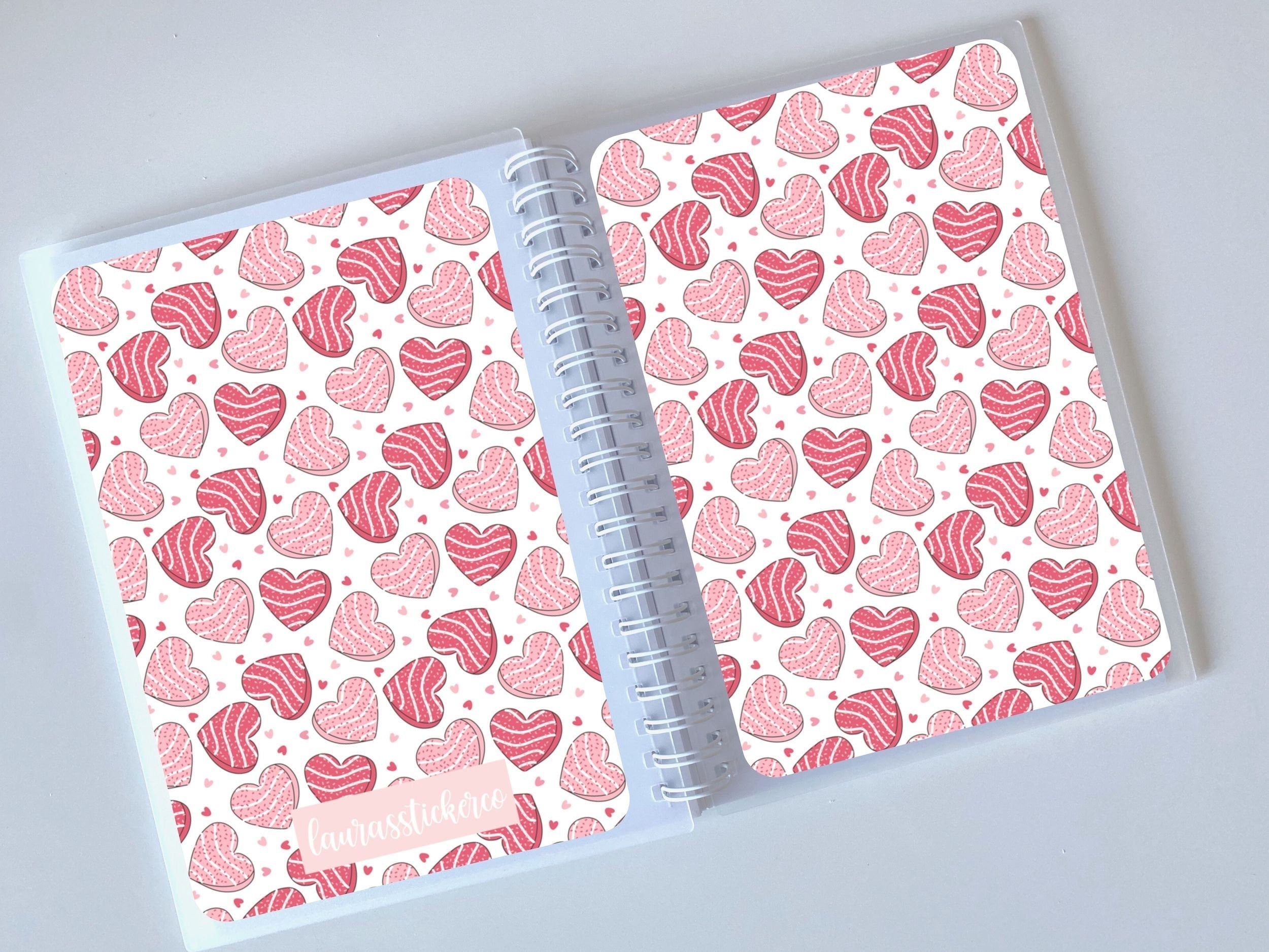 Reusable Sticker Book, Reusable Sticker Album, 5 X 7 Sticker, Silicone  Release Paper, Summer, Floral, Sticker Storage Book // Pink Hearts 