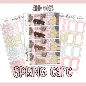 Weekly Sticker Kit Add Ons | Planner Stickers | Erin Condren Kit, Vertical Sticker Kit, Spring Sticker Kit, Floral Kit | Spring Cafe