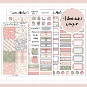 Kit de pegatinas para primos de Hobonichi / Kit de junio / Kit de pegatinas para planificadores de primos, Kit de planificador semanal, Pegatinas funcionales