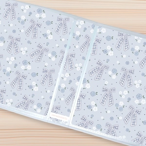 Sticker Storage Album | Blue Bows | 8 x 6 Sticker Album for Loose Sheets, Sticker Organizer