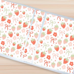 Sticker Storage Album | Strawberries | 8 x 6 Sticker Album for Loose Sheets, Sticker Organizer