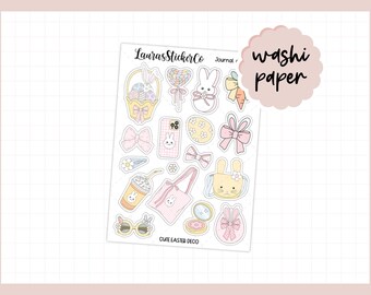 Cute Easter Deco Stickers | Clear Washi Paper for Planners or Journals, For the Hobonichi Cousin, TN