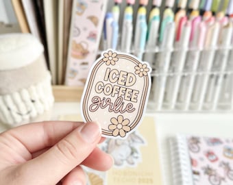 Coffee Die Cut Sticker | Fuelled by Coffee | Sticker for Laptops, Water Bottles, Planner Stickers, Matte