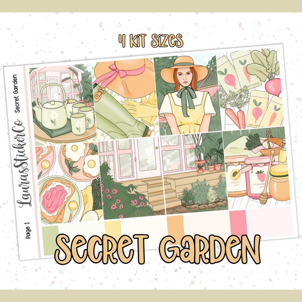 Weekly Sticker Kit | Planner Sticker Kit | Erin Condren Kit, Vertical Planners, Anytime Sticker Kit, Spring Kit | Secret Garden