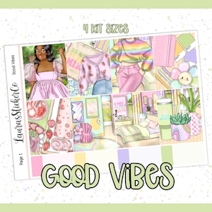 Weekly Sticker Kit | Planner Sticker Kit | Erin Condren Kit, Vertical Planners, Anytime Sticker Kit, Spring Kit | Good Vibes