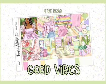Weekly Sticker Kit | Planner Sticker Kit | Erin Condren Kit, Vertical Planners, Anytime Sticker Kit, Spring Kit | Good Vibes