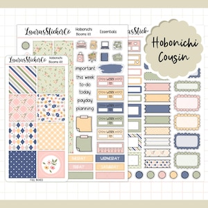Hobonichi Cousin Sticker Kit | Blooms | Kit de adesivos para planejador de primos, Kit de planejador semanal, Adesivos funcionais