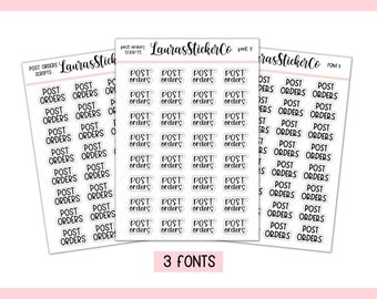 Script Stickers - Post Orders | Functional Planner Stickers, Script Stickers for Planners such as EC | Hobonichi Cousin, Letter Stickers