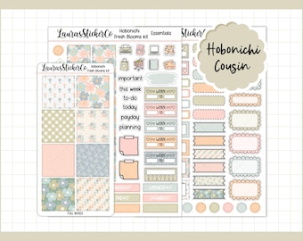 Hobonichi Cousin Planner Sticker Kit | Fresh Blooms Weekly Kit, Spring Removable matte stickers