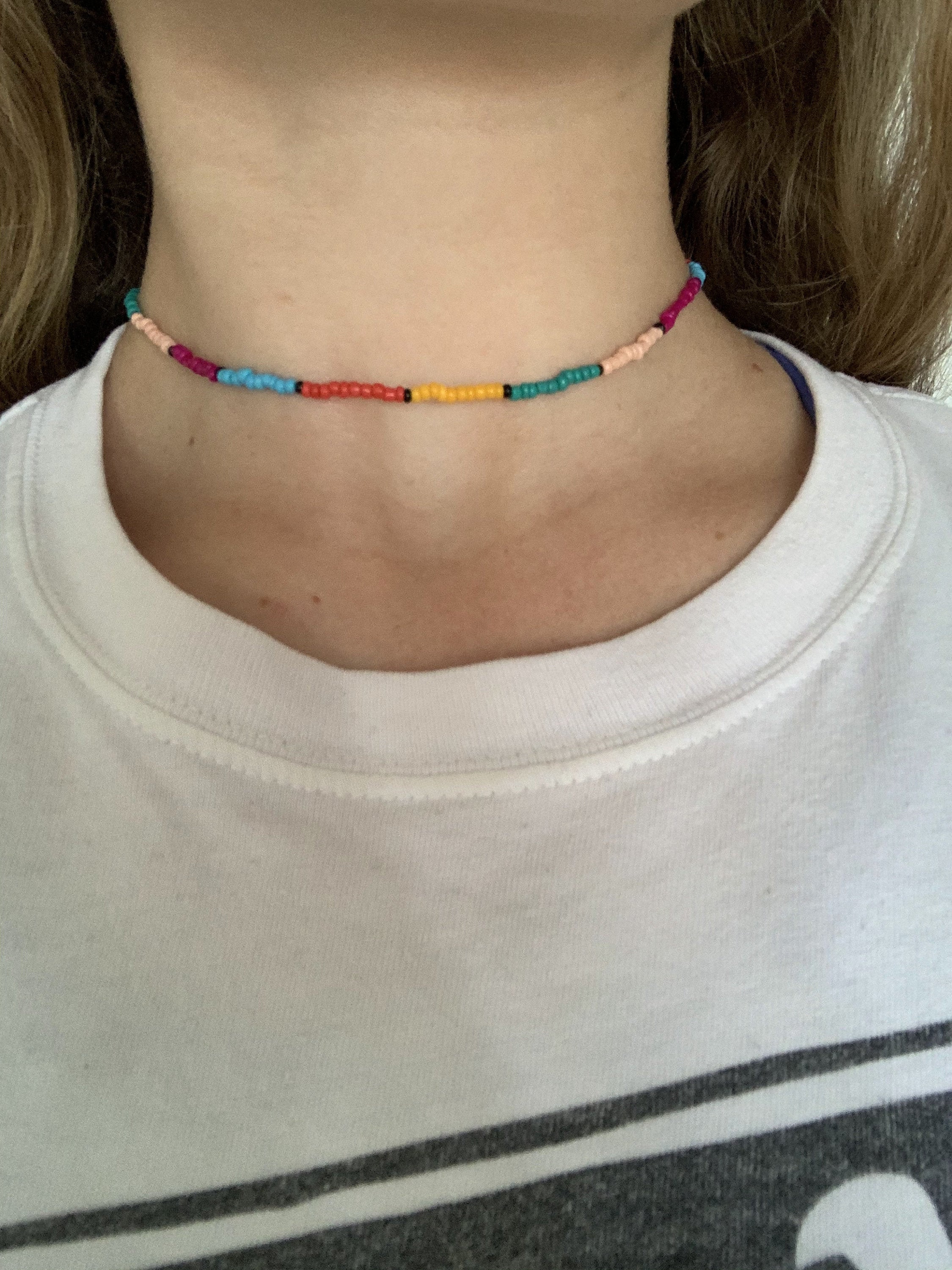 Beaded Necklace/choker OBX VSCO Surfing colorful Etsy Canada
