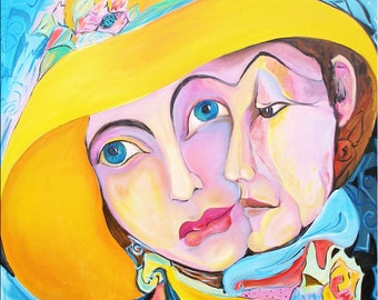 surrealist art painting oil painting on canvas signed / surrealist original oil painitng on canvas