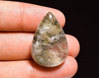 Top Quality! semi Precious Lodolite Gemstone for Making Jewelry 46 Cts Garden Quartz Loose Gemstone Natural Lodolite Cabochon D-8612