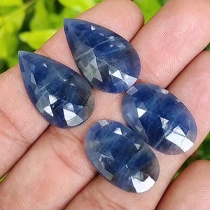Blue Sapphire Gemstone Pairs: Rose Cut, Mix Shape, 23-27 MM