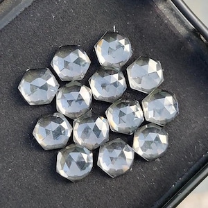 Clear Quartz Cabochon: Rose Cut Hexagon Gemstone (10x10 MM)