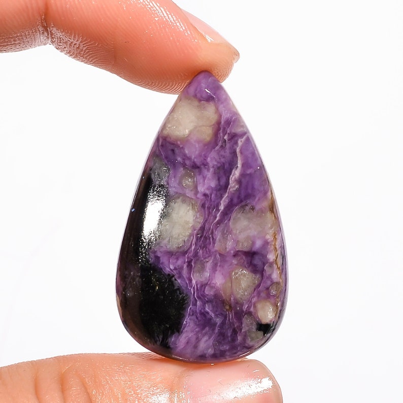 37X22X5 mm R-5823 Exclusive Top Grade Quality 100/% Natural Charoite Pear Shape Cabochon Loose Gemstone For Making Jewelry 41.45 Ct