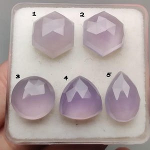 Faceted Chalcedony Cabochons: Mixed Shape Loose Gemstones