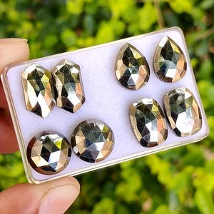 Pyrite Cabochons: Rose Cut Mix Shape Gemstone (12-16 MM)