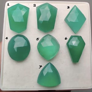 Faceted Chalcedony Cabochons: Mixed Shape Loose Gemstones
