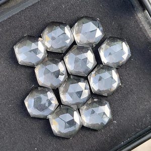 Clear Quartz Cabochon: Rose Cut Hexagon Gemstone (12x12 MM)