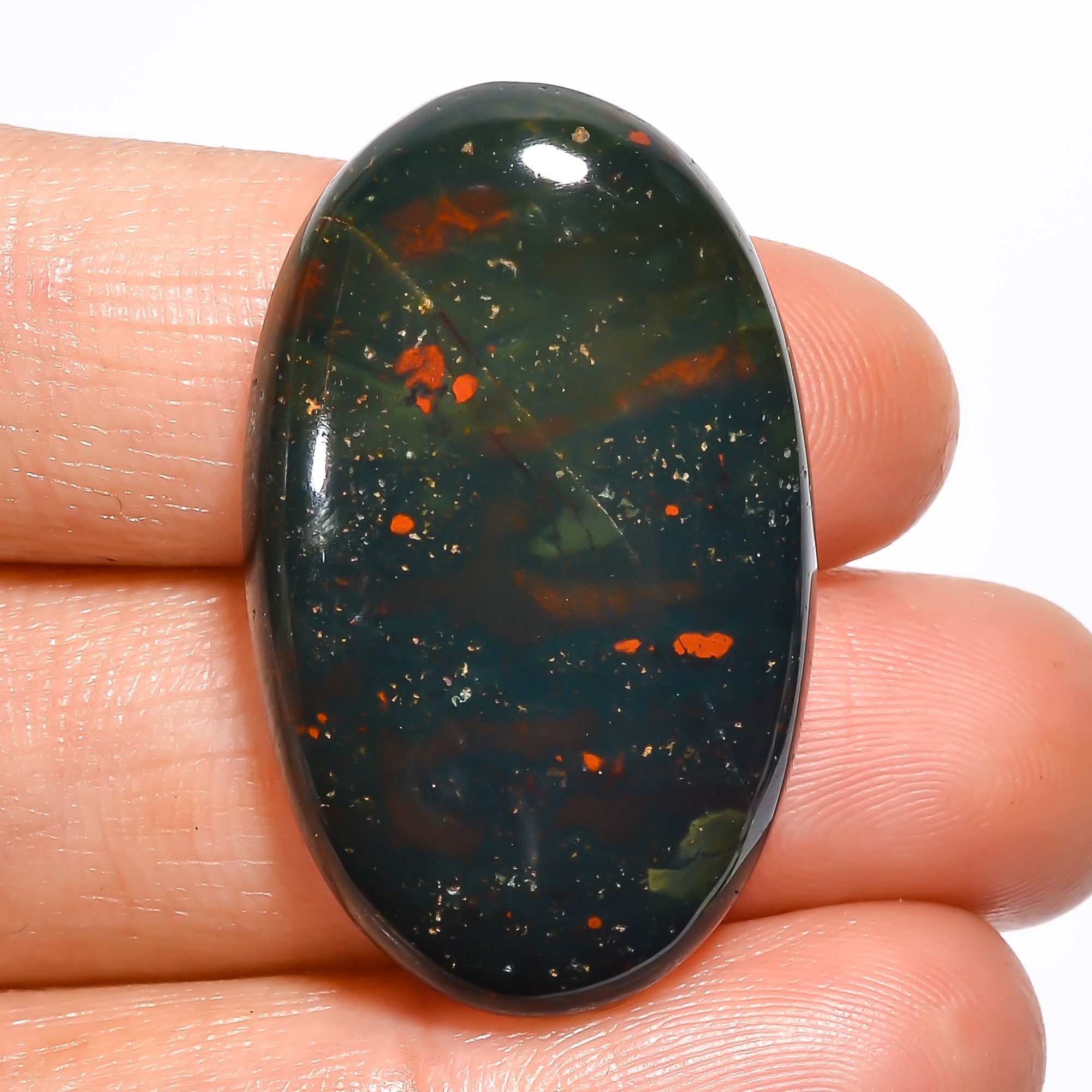 35X25X5 mm AA-4557 Mind Blowing Top Grade Quality 100% Natural Bloodstone Oval Shape Cabochon Loose Gemstone For Making Jewelry 38 Ct