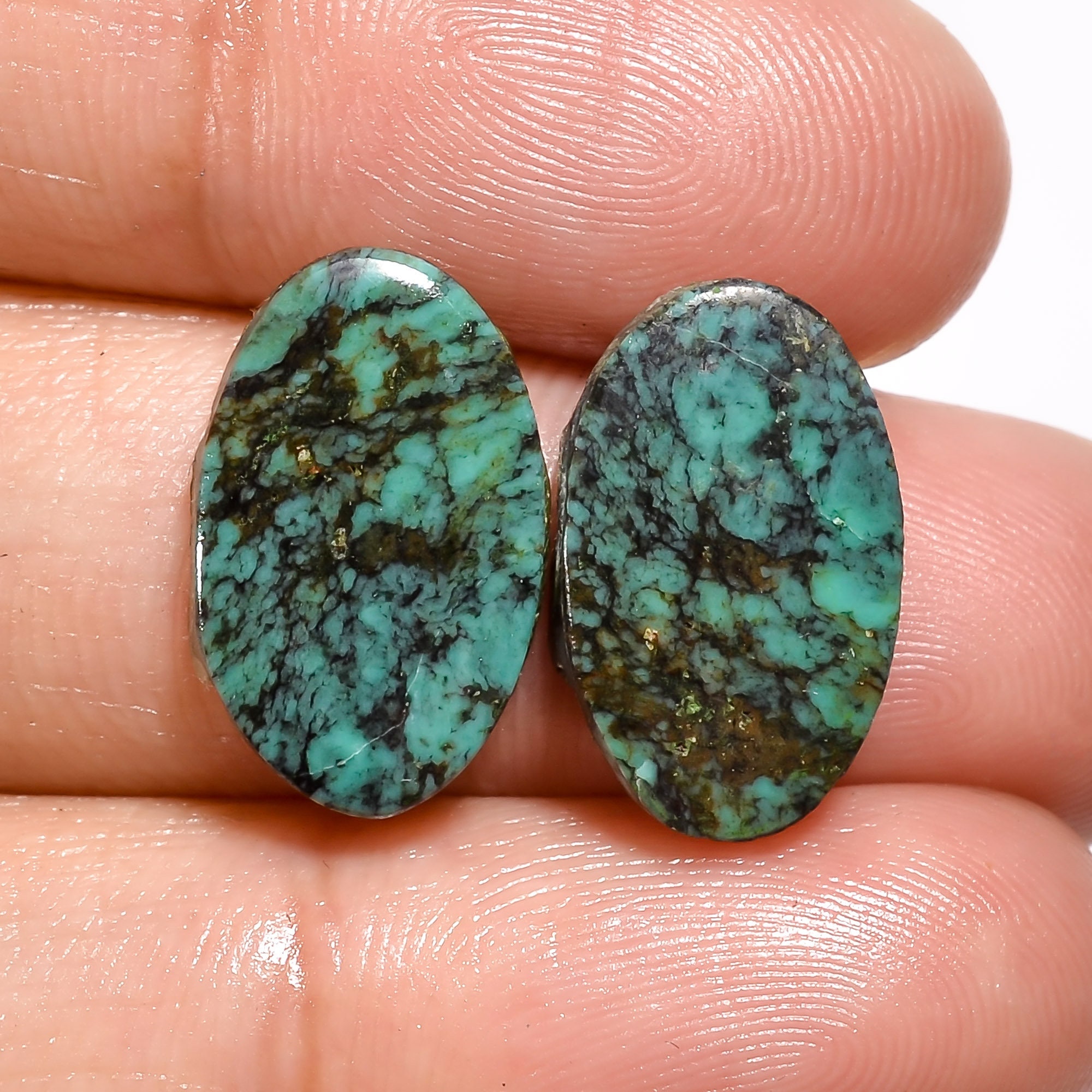 Gorgeous Top Grade Quality 100% Natural Tibetan Turquoise Oval Shape Cabochon Loose Gemstone  For Making Jewelry 11 Ct 16X13X6 mm JMK-11737