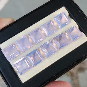 Lavender Quartz, Faceted Cut Cushion Shape 10X10 MM, Best High Quality Loose Gemstone.