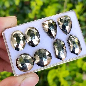 Pyrite Cabochons: Rose Cut Mix Shape Gemstone (12-16 MM)
