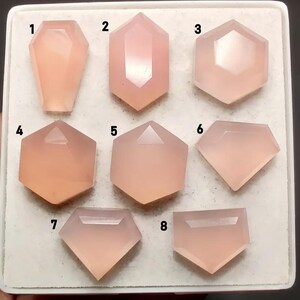 Faceted Chalcedony Cabochons: Mixed Shape Loose Gemstones