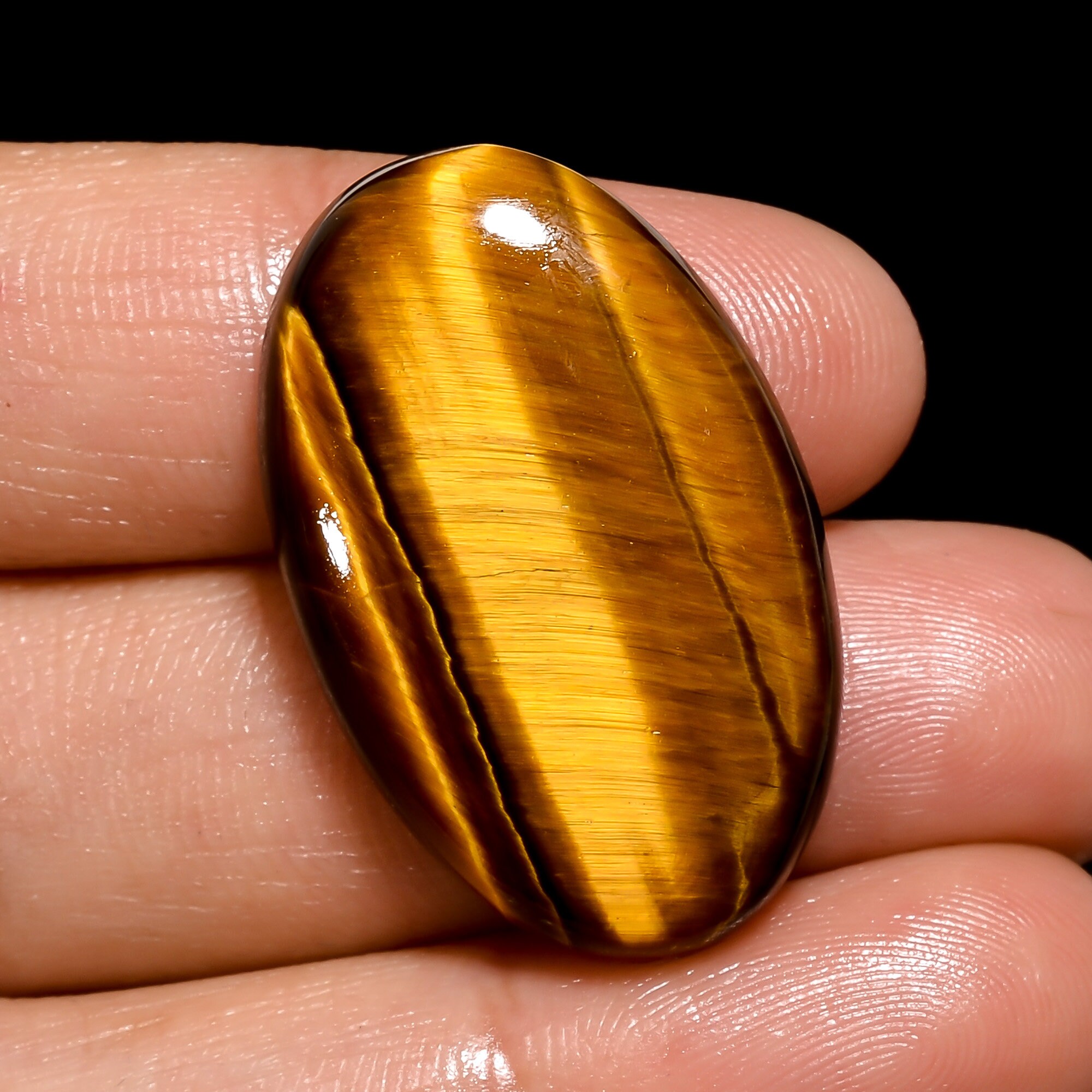71 Ct Stunning Top Grade Quality 100% Natural Tiger Eye Oval Shape Cabochon Loose Gemstone For Making Jewelry 40X29X7 mm SA-8932