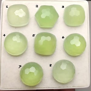 Faceted Chalcedony Cabochons: Mixed Shape Loose Gemstones