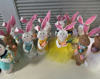 Decorative Bunnies, Personalized Bunnies, Easter Bunnies, Easter Decor, Girl Bunny, Boy Bunny