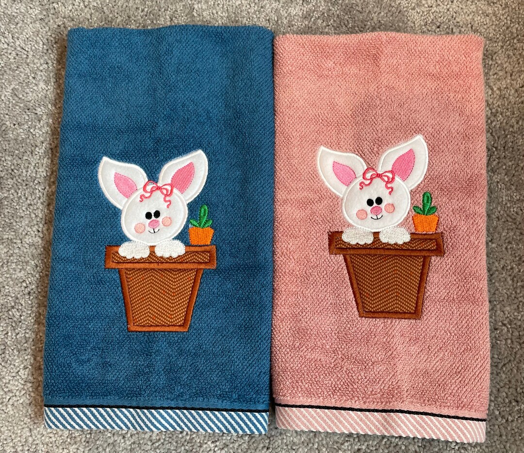Easter Embroidered Bathroom Hand Towels, Kitchen Easter Embroidered