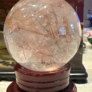 Rutilated Quartz Crystal Sphere 90mm