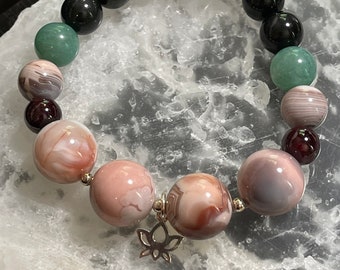 Pink Botswana Agate bracelet!