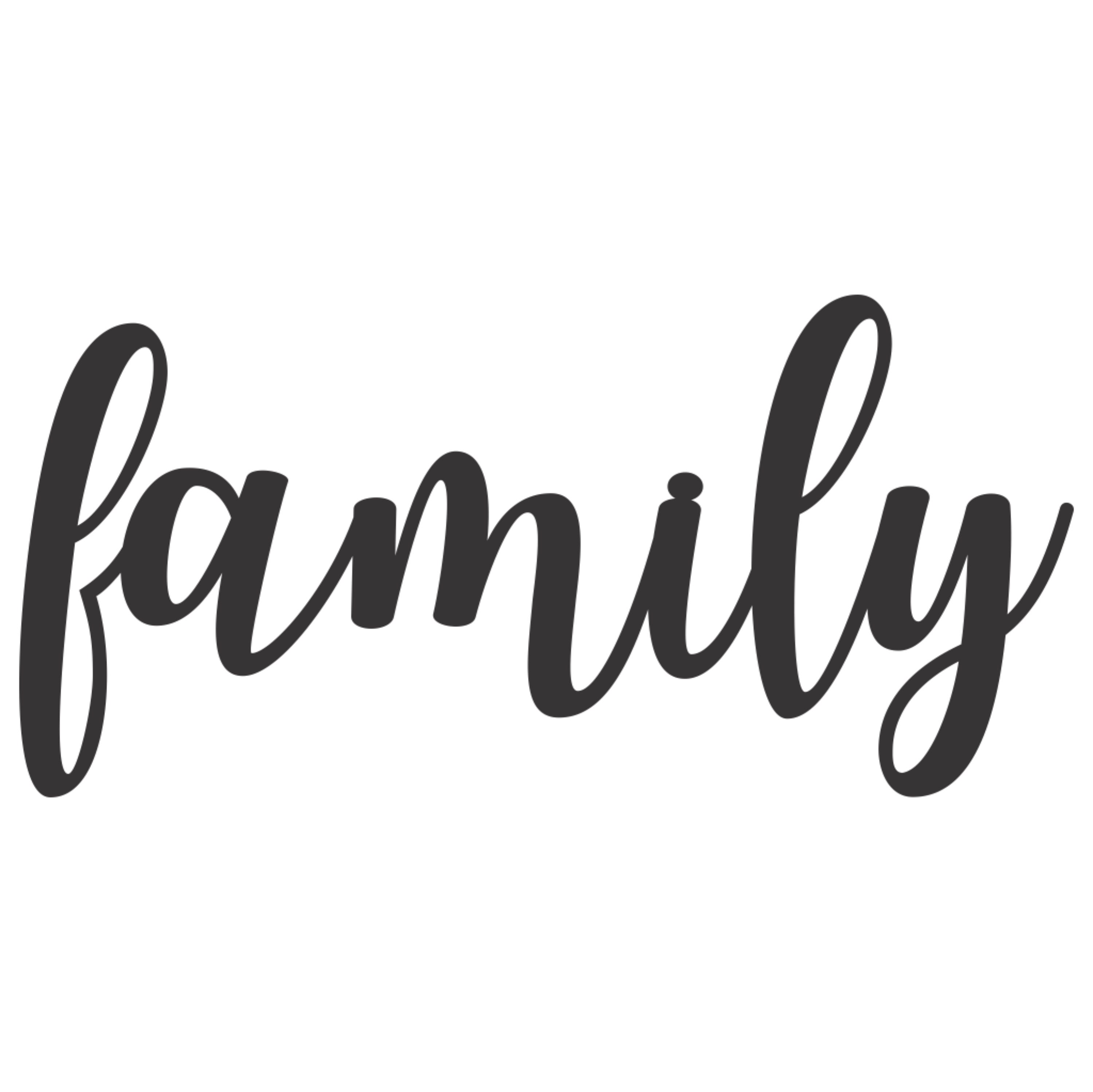 Family Cursive Metal Wall Art Etsy